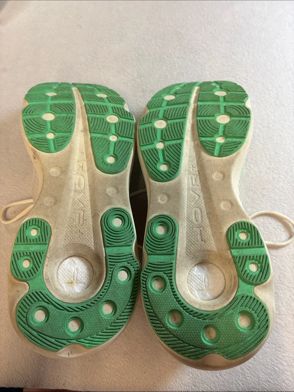 Under Armour White & Green Performance Running Sneakers
